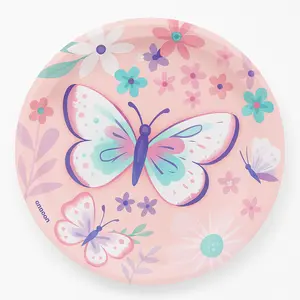 Flutter Butterfly 7" Round Paper Plates - 8 Pack