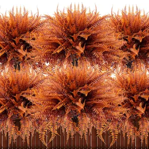 24 Bunches Of Artificial Autumn Flowers for Outdoor Autumn Decoration, UV-resistant Autumn Plants, Artificial Boston Ferns, Fake Plastic Green Shrubs, Suitable for Home Porch Garden Autumn Thanksgiving Decoration, indoor outdoor decorative, Decorative