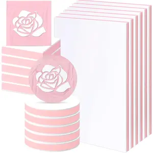 18 count Rubber  Carving Blocks Linoleum Blocks 4"x6" and 2"x2" Round Square Rectangle Block Carving Kit for  Crafts DIY Project ( and White)