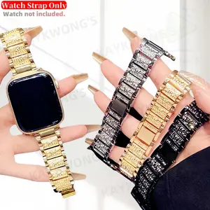 KAYKWONG'S Starry Sky Rhinestone Metal Band Smart Watch Strap Compatible with Apple Watch 38mm to 49mm, Fashionable Luxury Design for Men and Women, Fits Iwatch Series 11/10/9/8/7/6/5/4/3/2/1/se