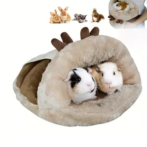 HOMEYA Guinea Pig Bed Cuddle Warm Hideout Cozy House Bedding for Small Animals Soft Cushion Portable Pet Carrier Cage Nest for Rabbits Hamsters Rats