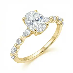 18K Gold Plated S925 1CT Oval Cut Engagement Ring – 925 Sterling Silver 5A Cubic Zirconia Ring Promise Ring for Women, Perfect Thanksgiving & Wedding Gift