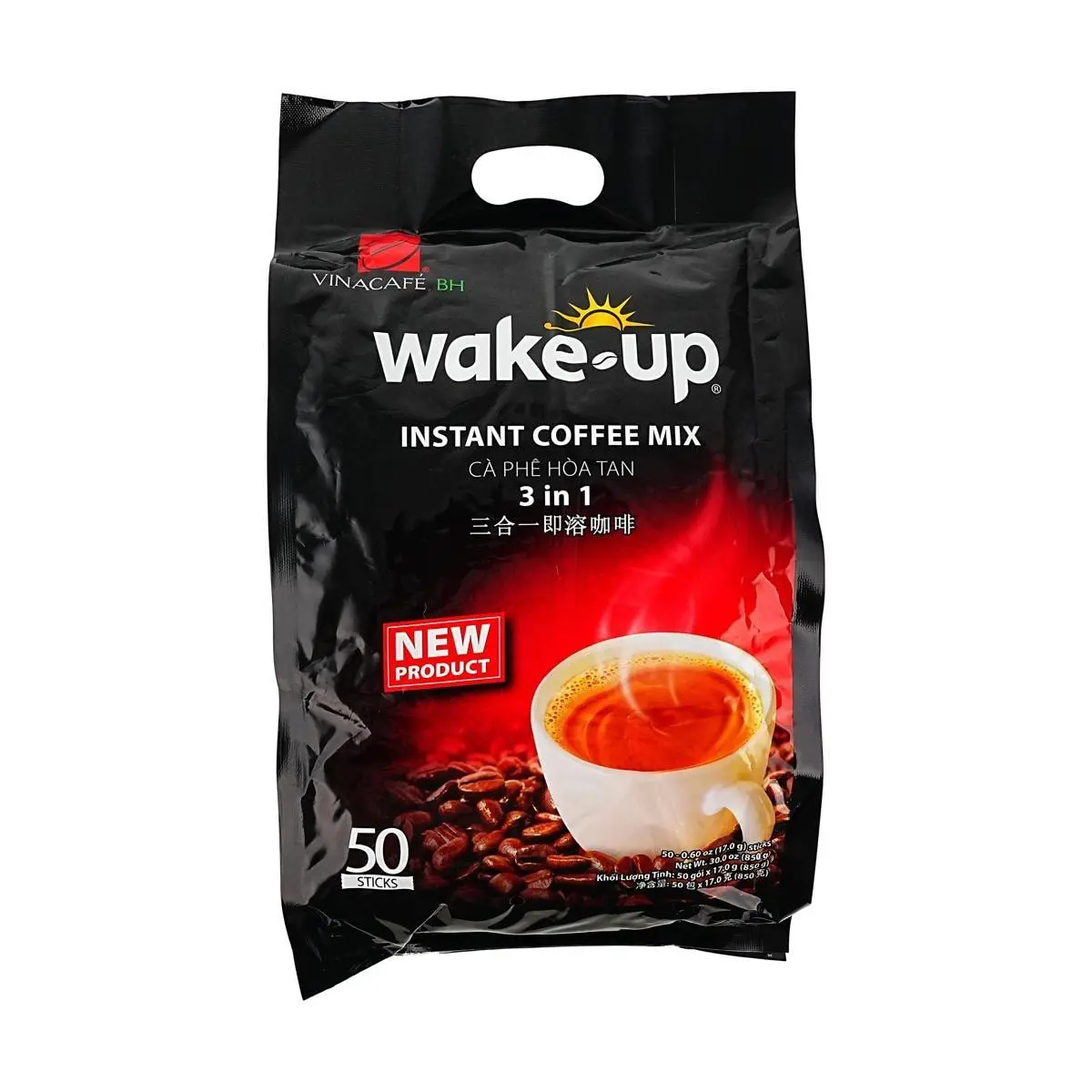 WAKE UP Vietnamese 3-in-1 Instant Coffee 50 Packs 850g - Rich Flavor & Convenience WAKE UP Vietnamese 3-in-1 Instant Coffee 50 Packs 850g - Rich Flavor & Convenience