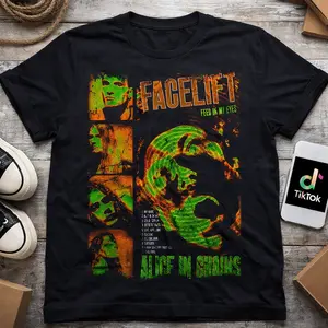 Rare Alice In Chains Facelift T-shirt Unisex Black Cotton Tee Size S-5XL Rock Band Graphic Unisex Shirt 100% US Cotton Design & Printed In The USA Menswear Top