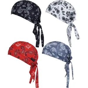 Cycling Caps Helmet Liner Motorcycle Bandana Hat Sweat Liner Skull Caps Dew Rags for Men and Women