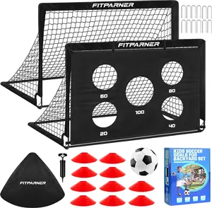 Soccer Goal,Backyard Soccer Goals for Kids 2 Pack,4x3/6x4 FT Portable Toddler Soccer Nets with Target,Ball & Cones,Soccer Training Equipment for Kids Youth Outdoor Games,Sports,Play