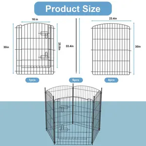 Anyask 24-50 Inch 4-16 Panels Dog Playpen, Foldable Metal Exercise Puppy Playpen, Patented Corral Para Perros, Garden Fence for Yard Landscape Patio Outdoor Decor RV Camping