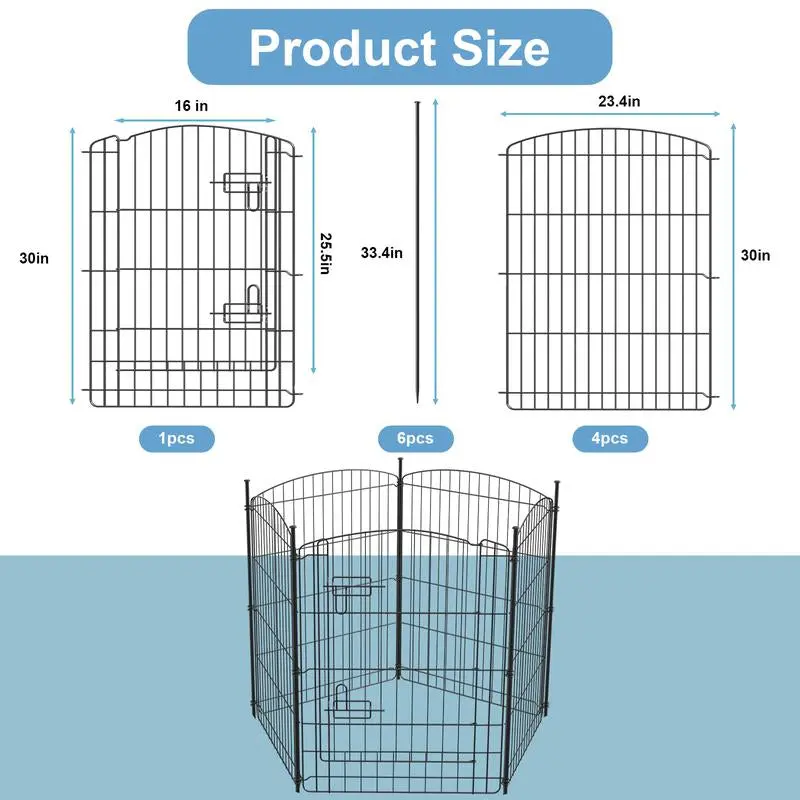 Anyask 24-50 Inch 4-16 Panels Dog Playpen, Foldable Metal Exercise Puppy Playpen, Patented Corral Para Perros, Garden Fence for Yard Landscape Patio Outdoor Decor RV Camping