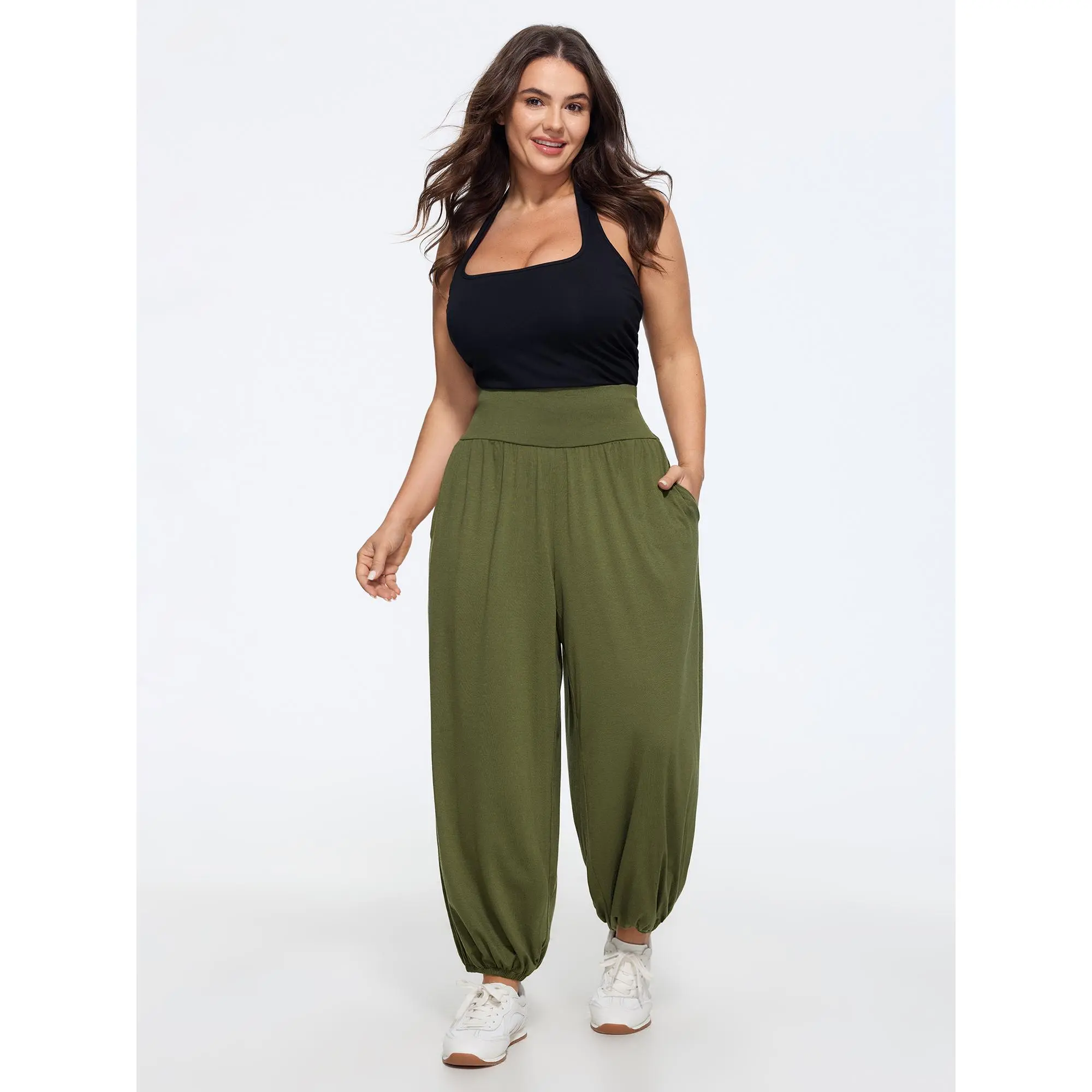BloomChic Plus Size Supersoft Wide Waist Pocket Jogger Pants[M-6X]Back To School,Fall Pick, Spotlight Day