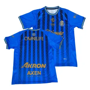 25 26 Chivas de Guadalajara 3rd Away Soccer Jersey Mexico LIGA MX Fans Version Short Sleeve Jersey Quick Dry Football Jersey Blue Quick-Dry