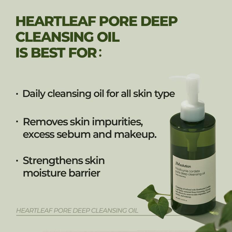 JMsolution Heartleaf Cleansing Oil - Deep Pore Makeup Remover for Sensitive Skin Viral Korea Holy Grail Safe & Effective K-Beauty