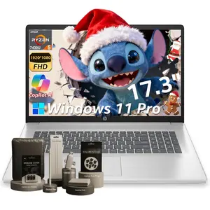 HP 17 inch Business Laptops Computer, 17.3" FHD Anti-Glare Display, AMD Ryzen 5 7430U, up to 32GB RAM, 512GB SSD, Windows 11 Pro, Wi-Fi 6, Numeric Keyboard,Bundle Accessories Kit