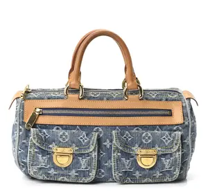 Pre-owned Louis Vuitton denim Shoulder Bags Monogram Neo Speedy Blue shoulder bag 4000030617625