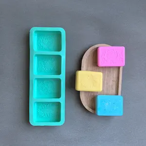 Silicone Soap Mold for Handmade Soap, 3D Rectangle Pattern Soap Making Mold, Perfect for Bath Salts and Candles, DIY