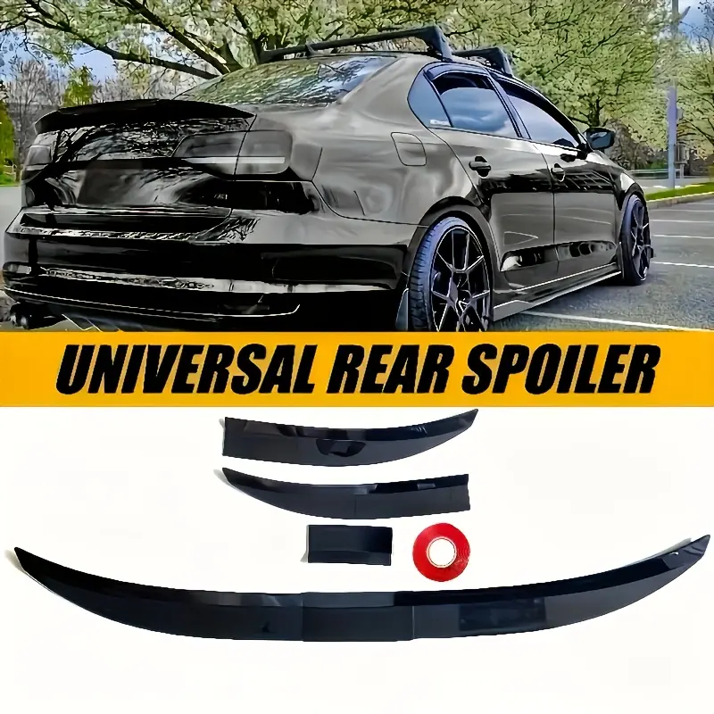 Car Spoiler Rear Trunk Spoiler Trunk Lip Spoiler summergarden 3-Piece ABS Sedan Rear Trunk Spoiler Wing Tail Kit High Aerodynamics Vehicle Exterior Modification Upgrade Thick Durable Sports Car Decoration - Fixes Bland Look, Delivers Custom Stance