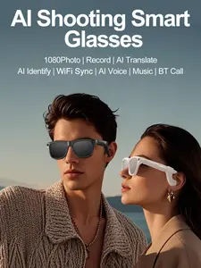 AI smart glasses for photography: 1080P intelligent stabilization, AI photo/video capture, AI translation, Bluetooth fast transfer of object recognition, AI voice control, music playback, Bluetooth calling—great holiday gift for friends and family.