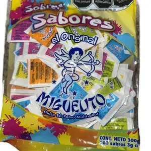 Miguelito sabores sobres - Fruti candy powder bag with 100 pieces