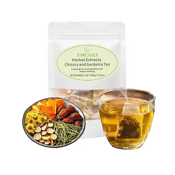 Kreain Natural Chicory & Gardenia Herbal Tea Bags - Ready-to-Eat, Convenient, Beautifying & Nourishing with Orange Peel