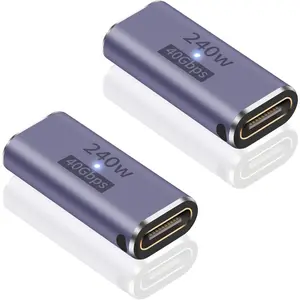 USB C Female to Female Adapter, USB C Coupler 240W Power Delivery, 40Gbps Type C Extender Adapter with 8K@60Hz Video Compatible for iPad, MacBook,Thunderbolt 4/3, (2Pack)