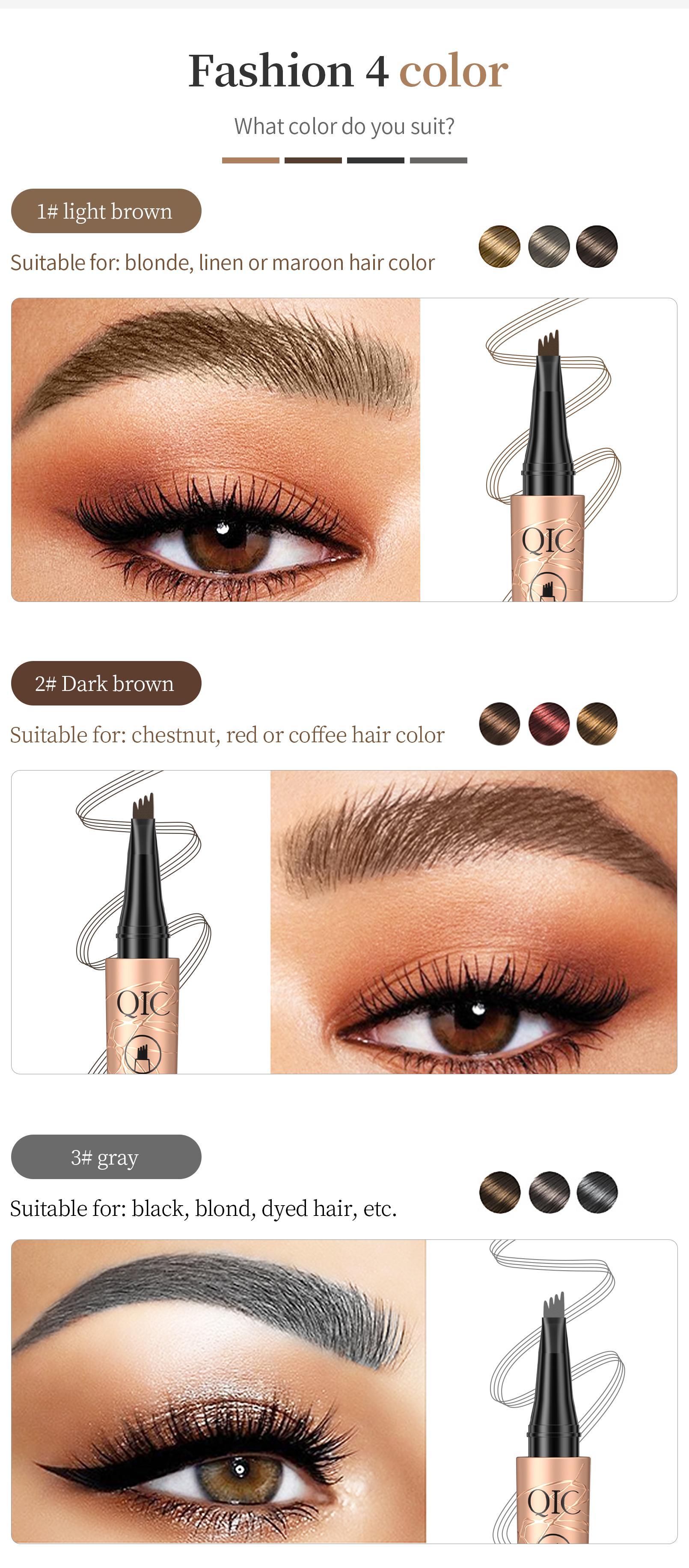 Precision Eyebrow Pencil with Micro Fork Tip & Brow Brush Long Lasting Eye Brow Makeup Accessory