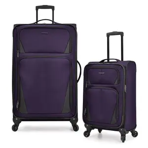 U.S Traveler US08125L2 22 & 30 in. Aviron Bay Expandable Softside Luggage Set with Spinner Wheels, Purple - 2 Piece