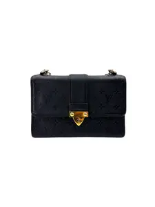 Pre-owned Louis Vuitton leather Shoulder Bags Saint Sulpice Black Monogram Empreinte Medium Size Shoulder Bag LV2482
