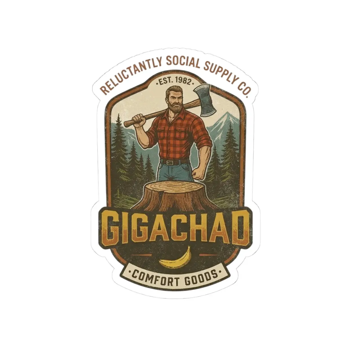 Gigachad Comfort Goods Sticker