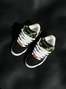 Men's Trendy Canvas Shoes, Anti-Slip Wear-Resistant, Casual Mid Top Lace-Up Trainer Sneakers, All Seasons, Large Size 50 Print