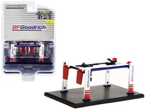 Adjustable Four-Post Lift "BFGoodrich" White & Red "Four-Post Lifts" "Four-Post Lifts" Series 4 1/64 Diecast Model by Greenlight