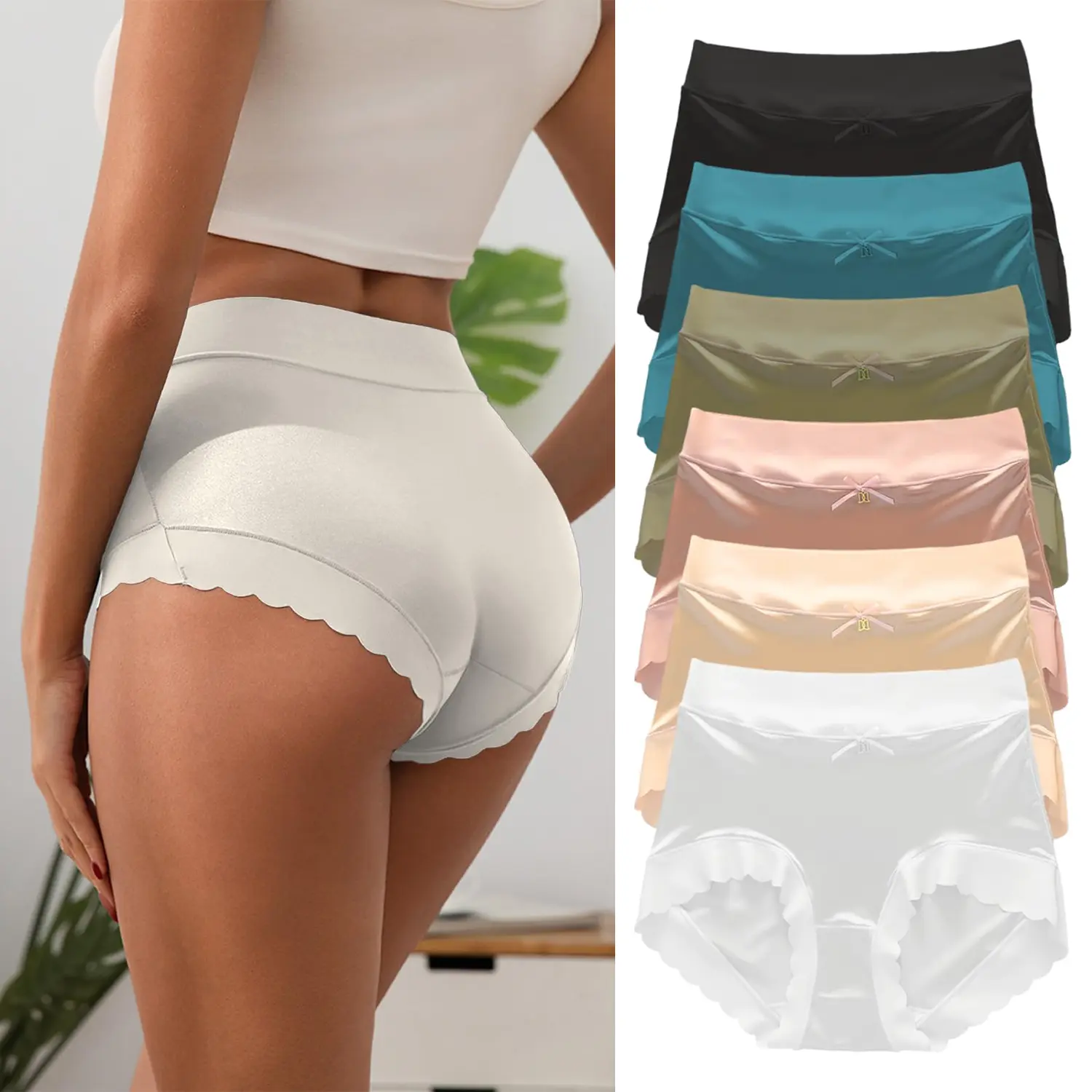 Women High Waisted Pure Cotton Panties 4/6-Pack, Lightweight Summer Soft Breathable  underwear  , Full Coverage Comfort Briefs, Elastic Durable Daily Wear Panties, comfortable   lady   underwear,  Gift Idea for Her