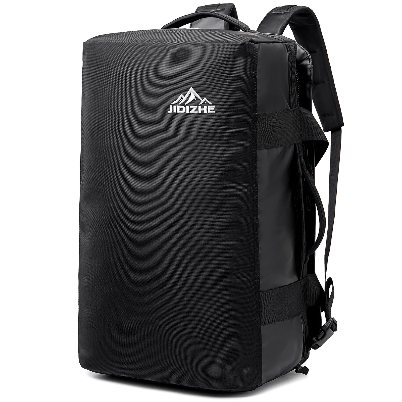 Unisex 45L Compact Travel Backpack with Internal Frame, Airline-Approved Carry-On Luggage, Lightweight Water-Resistant Bag with Rain Cover for Daily Use (Black), Outdoor Trips