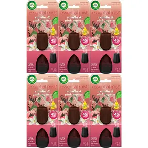 Air Wick Essential Mist Refill, Vanilla & Pink Papaya, 0.67 oz ( Box of 6 )