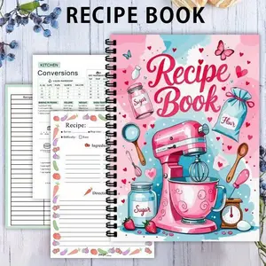 Cross-Border New Arrival Aesthetic Recipe Spiral Notebook Log, Perfect for Food Lovers, Durable Design, Ideal Gift Choice