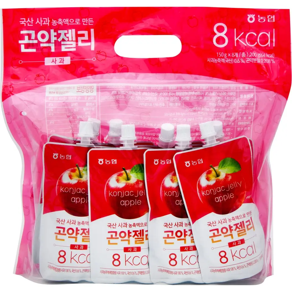 nonghyup Konjac Jelly Drink - Apple Flavor, Guilt-Free Plant-Based Snack with Konjac Fiber, Low-Calorie (8kcal), On-the-Go Healthy Korean Fruity Sweet Dessert