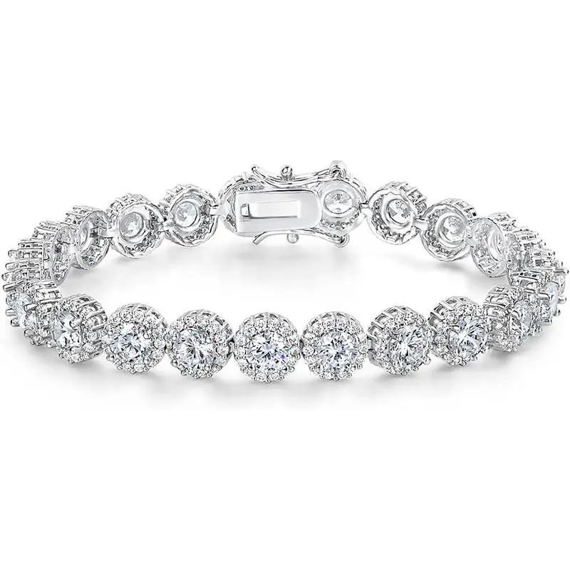 925 Silver 5mm Tennis Bracelet - Unisex Round Cuban Bracelet with Light Luxury High-End Vibe girlfriend gift