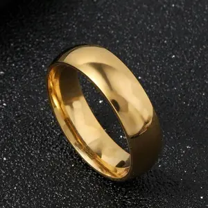 1pc 8mm Unisex Stainless Steel Band Ring – Smooth Solid Color, Minimalist Design, Ideal for Everyday Wear or Wedding Style