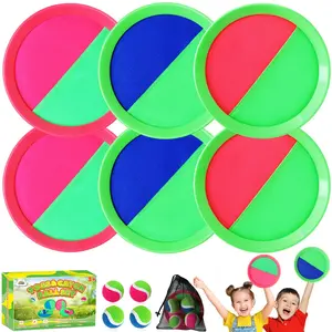 ZMLM Outdoor Toy Toss Catch Ball: Upgraded Kid Outside Toy Game Beach Backyard Lawn Sport Activity Fun Outside Indoor Family Toy for Age 3-12 Girl Boy Kid Birthday Gift with 6 Sticky Paddles 4 Throw Balls