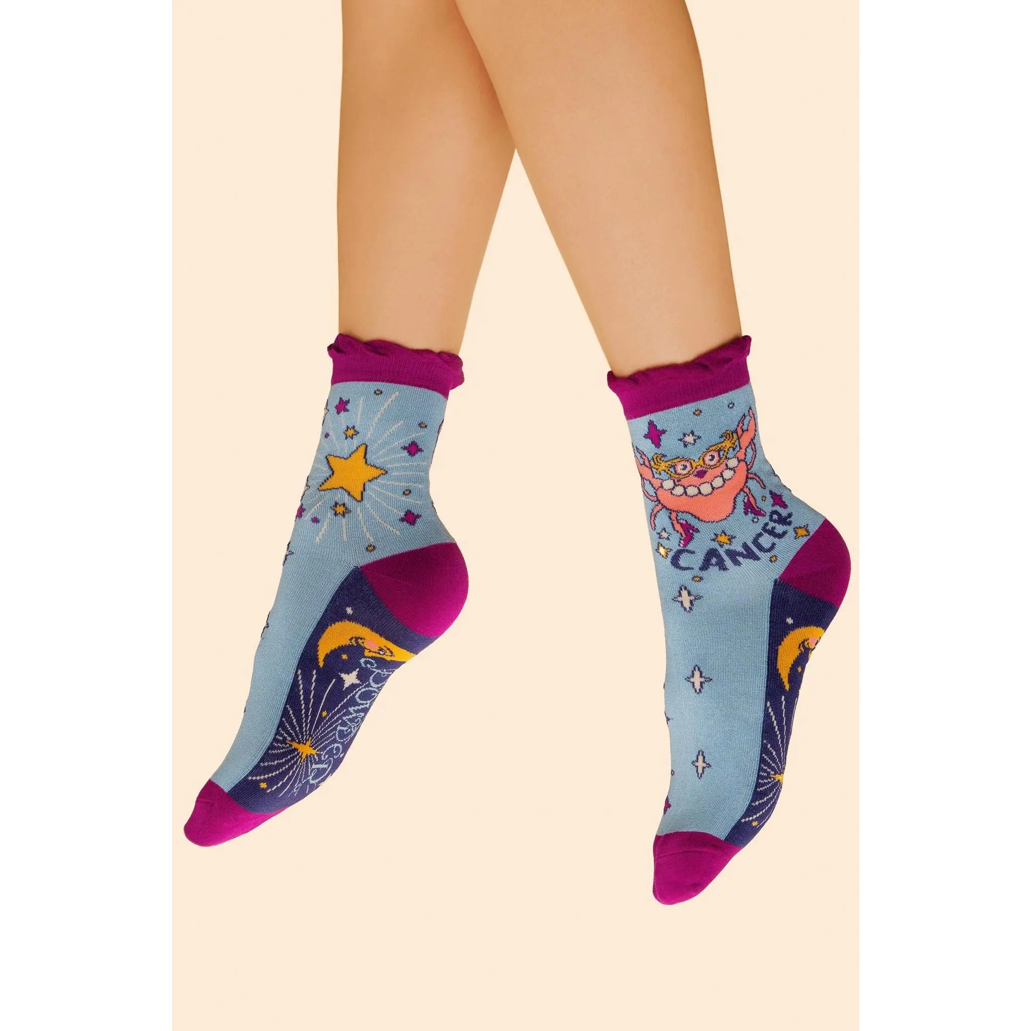 {Powder} Women's Bamboo Ankle Socks :: Zodiac :: Cancer