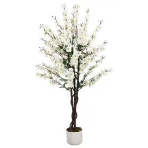 Artificial Wintersweet Tree,Potted Fake Tree With Lifelike Plum Blossom,Faux Flower Tree,Faux Plant In Pot For Home Living Room Outdoor Office Decor