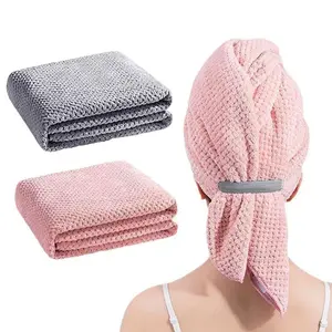 2 PCS Hair Drying Towel - Soft Absorbent & Durable Towels for Quick Efficient Hair Drying - Ideal for Travel & Home Use