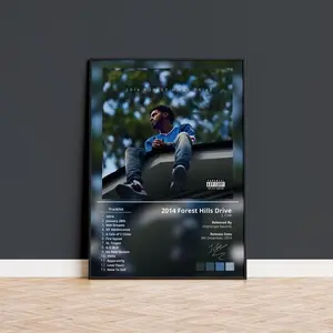 J Cole Album Bundle Poster, 2014 Forest Hills Drive, Revenge Of The Dreamers, KOD, 4 Your Eyez Only, The Off-Season, Born Sinner, Rap Album Decor Artwork Ornaments Decoration (Frame Not Included)
