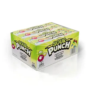 Sour Punch Rainbow Sour Straws 3Lb Box Pack of 24 Sweet Sour Delight Soft Chewy Candy USA Made Low Fat Low Sodium Kosher Halal Certified