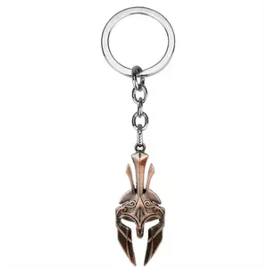 Ancient Greek Spartan Helmet Warrior Mask Keychain