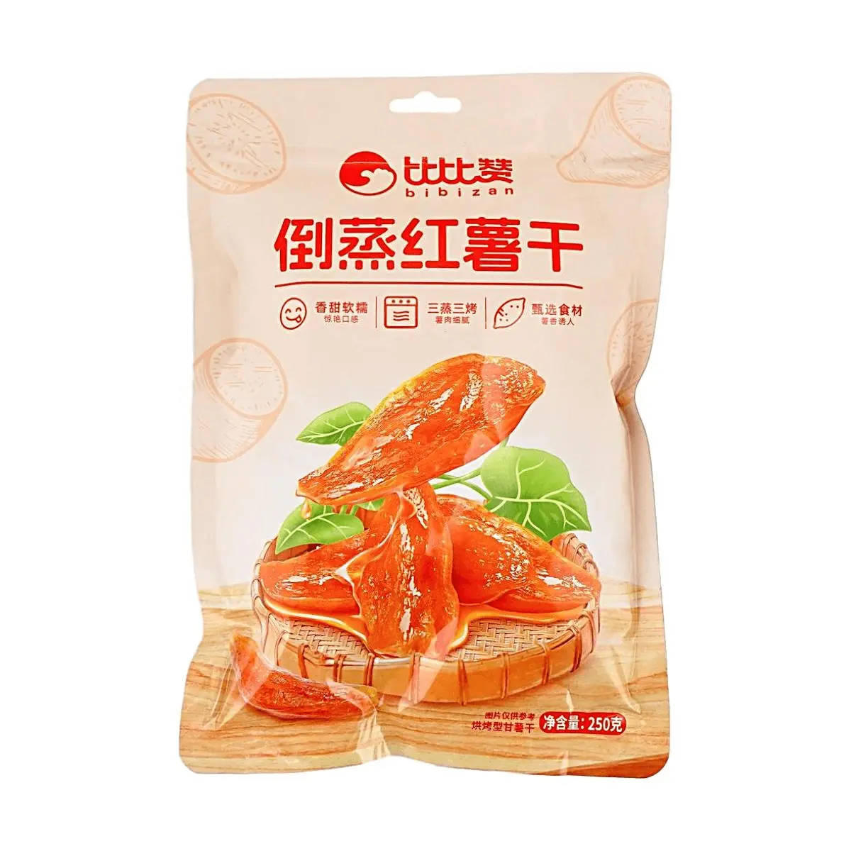 BiBiZan Sweet Potato Jerky - Dried Sweet Potato Snacks, 250g Pack, Naturally Sweet & Chewy, Popular Internet Snack