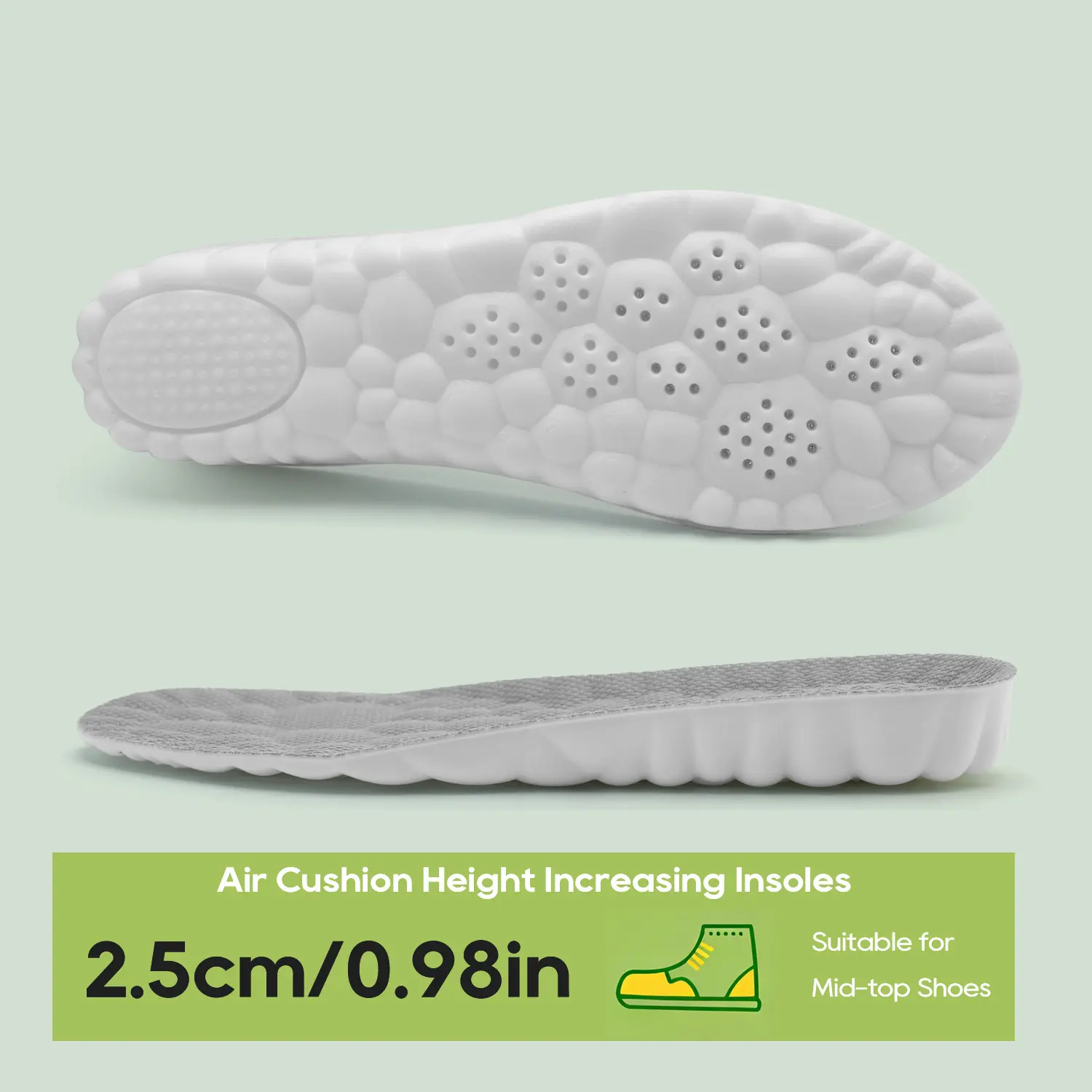 (2.5 cm / Grey White / US 12)*3 pr.