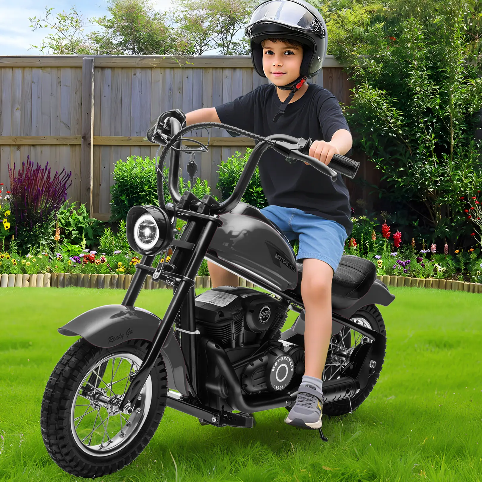 Garvee 24V 250W Kids Electric Dirt Bike – 2-Speed Ride-On Motorcycle, Up to 14MPH, 60 min Ride, LED Lights, Leather Seat, Rear & Hand Brake, Outdoor Off-Road Toy for Ages 8-12, Pink