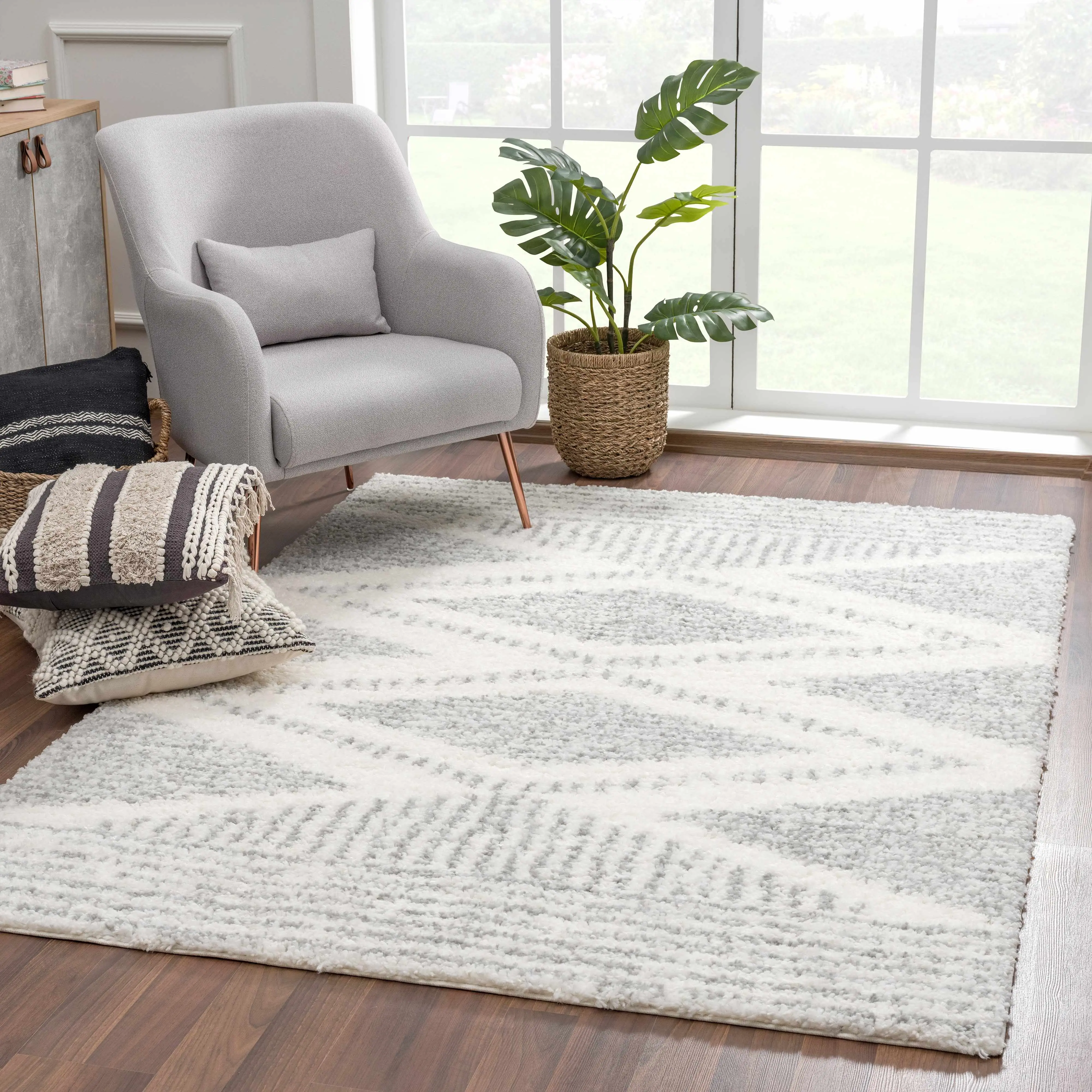 Gray Shaggy Fuzzy Soft Plush Area Rug, Home Decor Rug for Living Room Bedroom, Home Decor Rugs, Shaggy Fuzzy Rugs