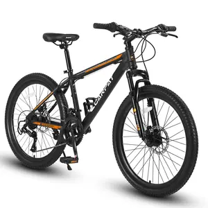 26 Inch Mountain Bike, Shimano 21 Speeds with Mechanical Disc Brakes, High-Carbon Steel Frame, Suspension MTB Bikes Mountain Bicycle for Adult & Teenagers bicycle fixed  gear Dual Shock Dual Disc Folding Bike