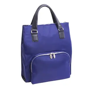 McKleinUSA Sofia 4-in-1 Convertible Backpack Tote for Ladies, Slim Casual Nylon Bag with Adjustable Detachable Strap, Navy, Adjustable Strap