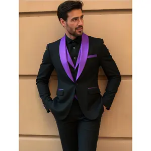 Men's Suit Slim Fit 3-Piece - One Button Solid Shawl Lapel Blazer, Vest & Pants Set for Wedding Casual Business Tuxedos Classic Formal suits